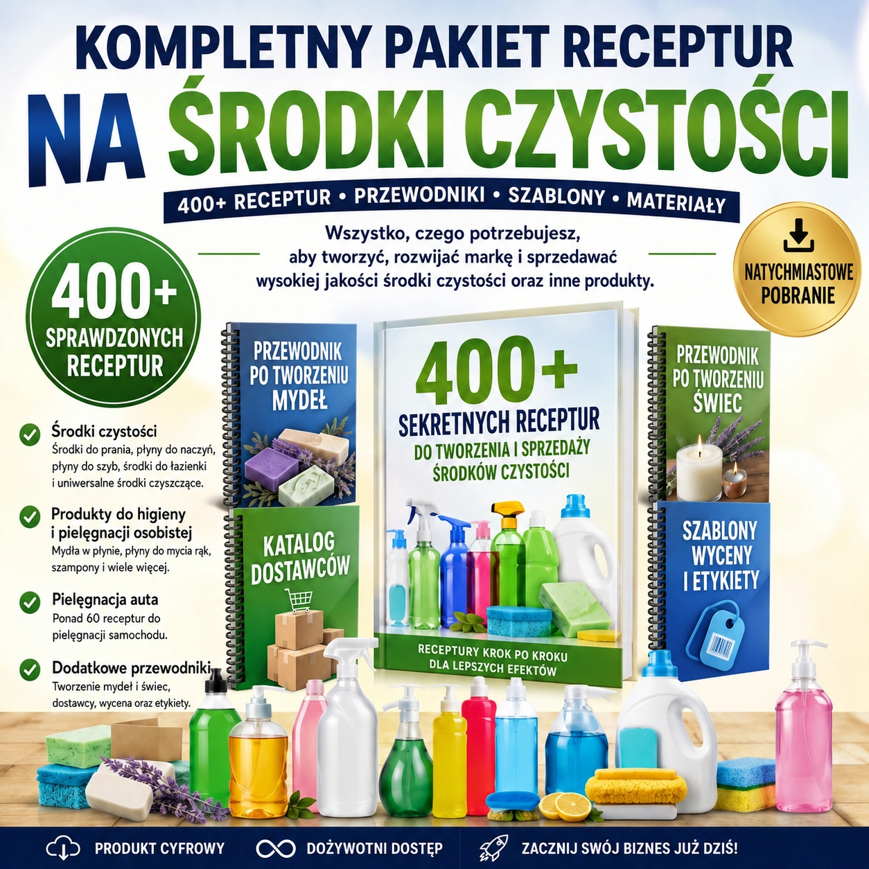 Kompletny Pakiet 400+ Receptur na Środki Czystości