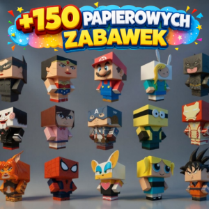 +150 PAPIEROWYCH ZABAWEK
